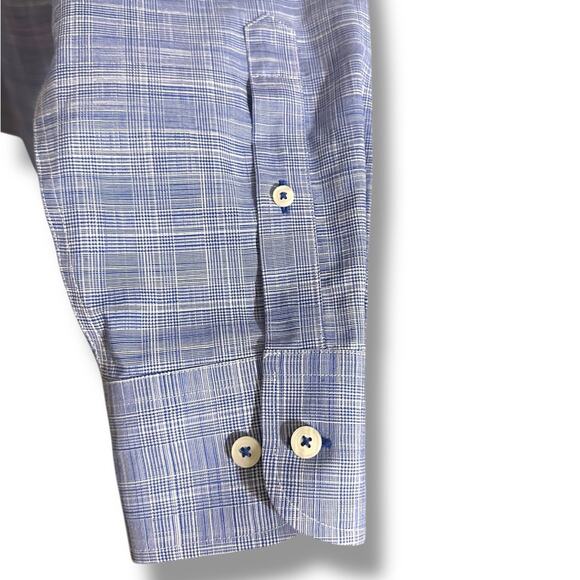 UNTUCKit Avellino Blue Casual Button Down Shirt wrinkle free slim fit large - Picture 4 of 6